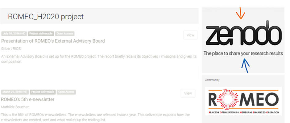 ROMEO results in OA on ZENODO